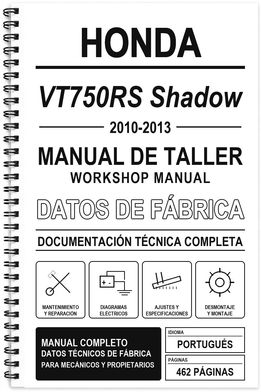 Manual de Taller Honda VT750RS Shadow (2010-2013) (Portugués)