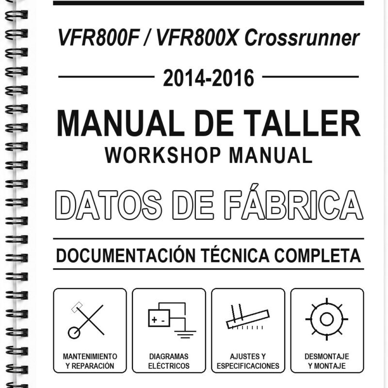 Manual de Taller Honda VFR800F / VFR800X Crossrunner (2014-2016) (Inglés)