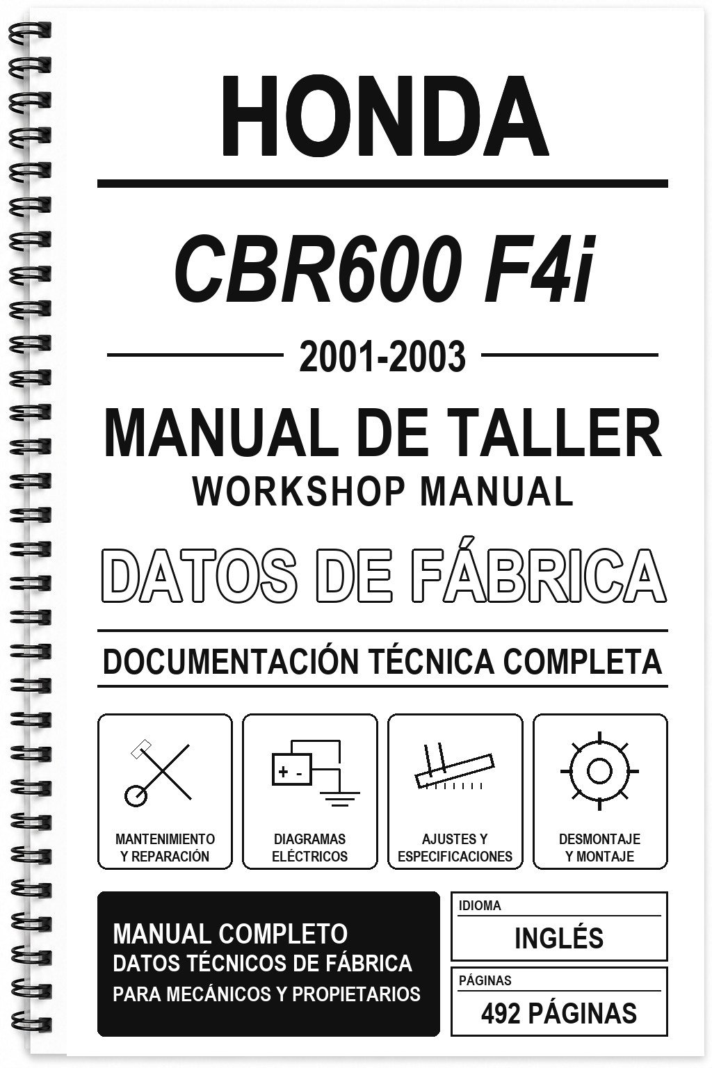 Manual de Taller Honda CBR600 F4i (2001-2003) (Inglés)