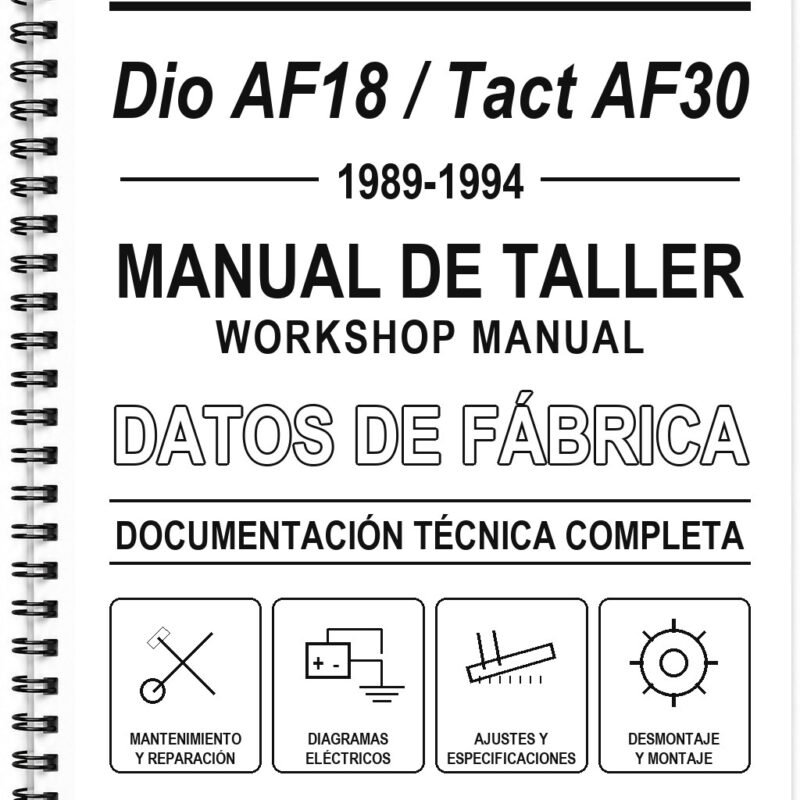 Manual de Taller Honda Dio AF18 / Tact AF30 (1989-1994) (Inglés)
