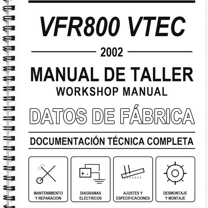 Manual de Taller Honda VFR800 VTEC (2002) (Inglés)
