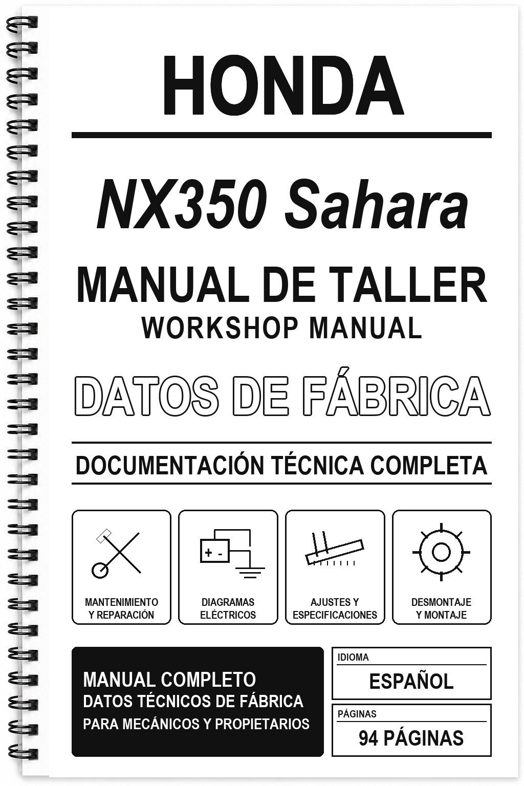 Manual de Taller Honda NX350 Sahara