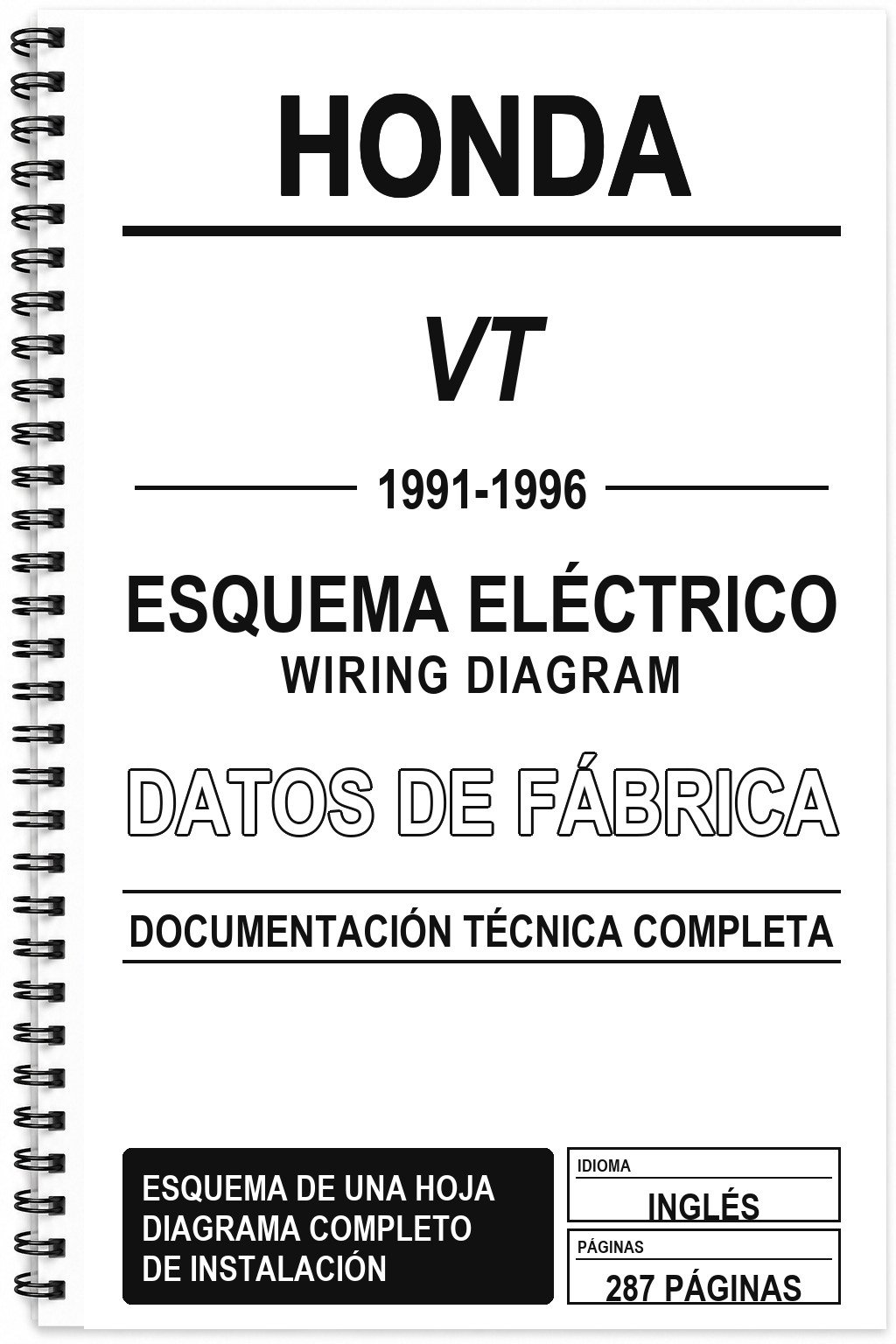 Esquema Eléctrico Honda VT (1991-1996) (Inglés)