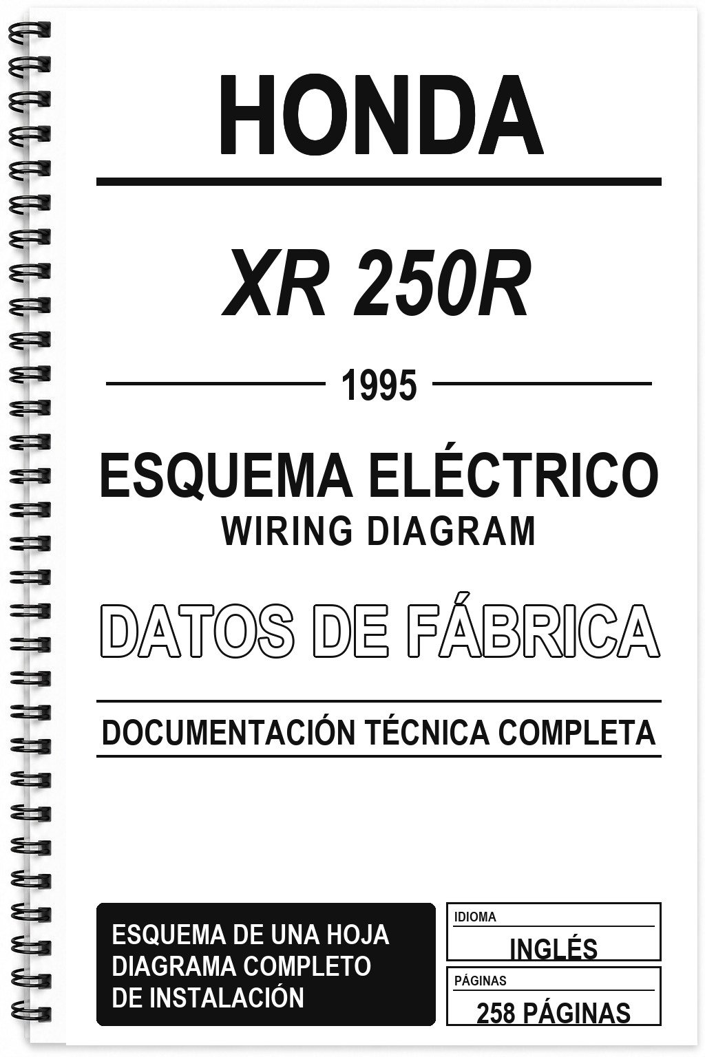 Esquema Eléctrico Honda XR 250R (1995) (Inglés)