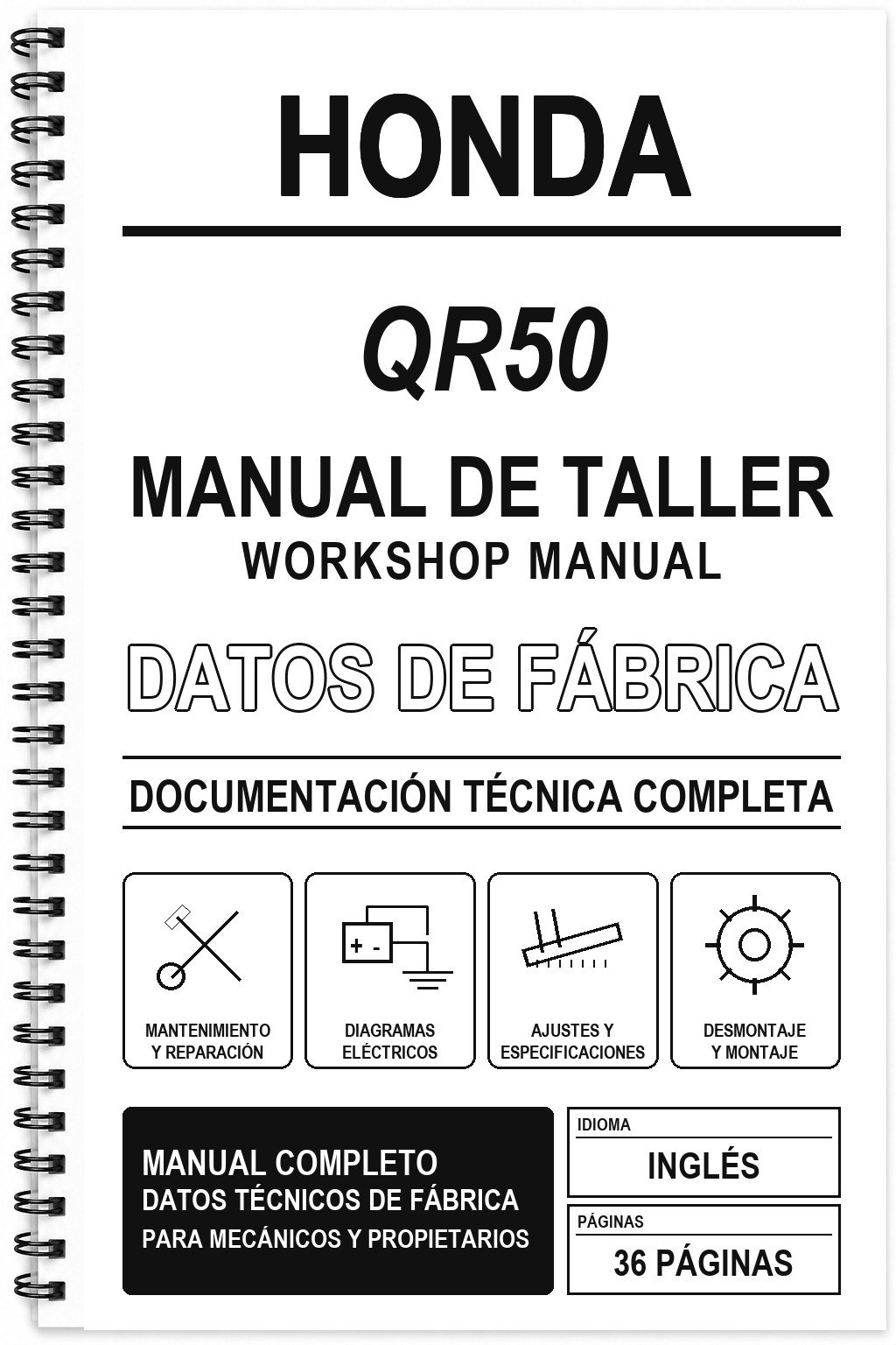 Manual de Taller Honda QR50 (Inglés)