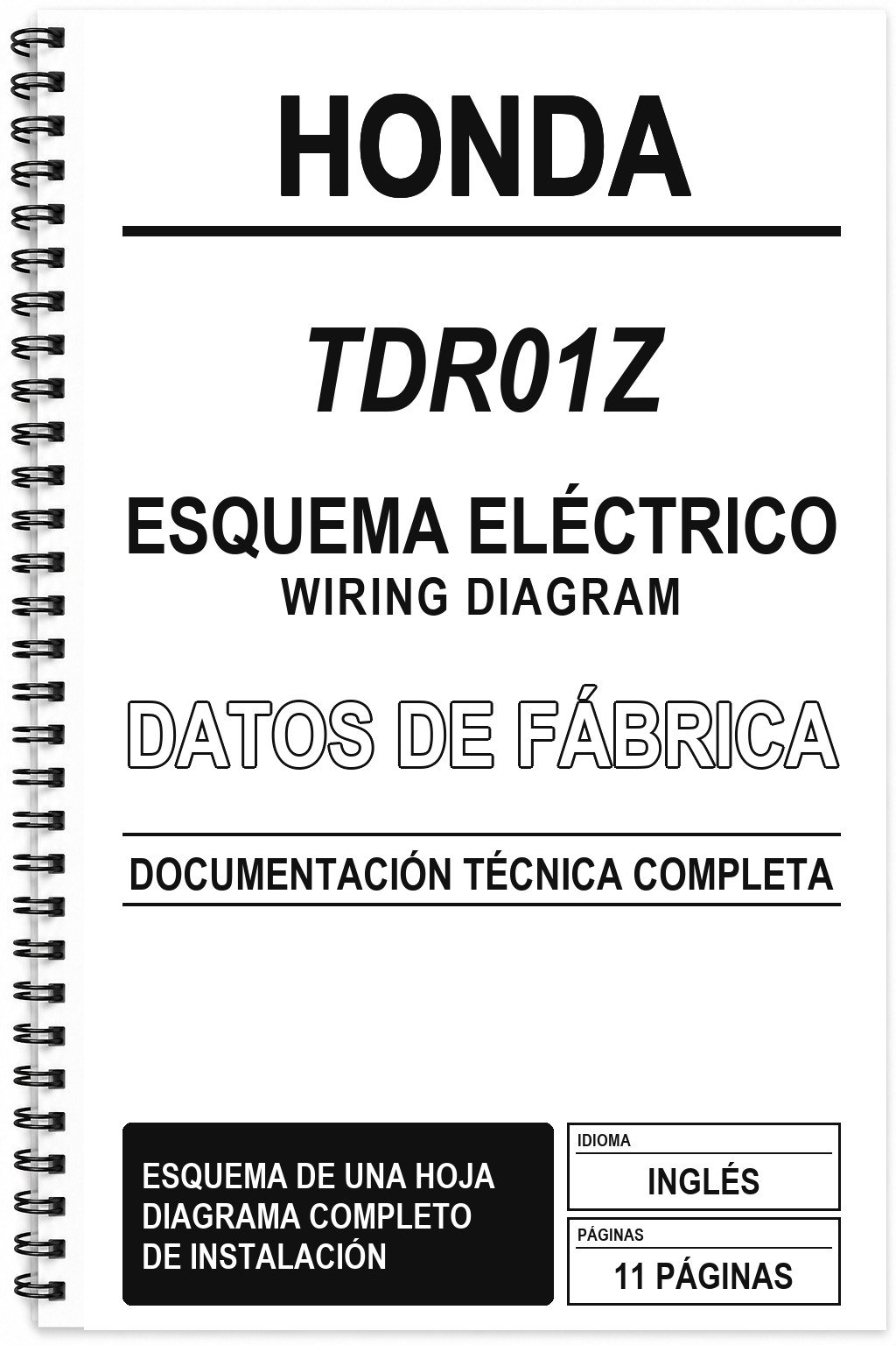 Esquema Eléctrico Honda TDR01Z (Inglés)