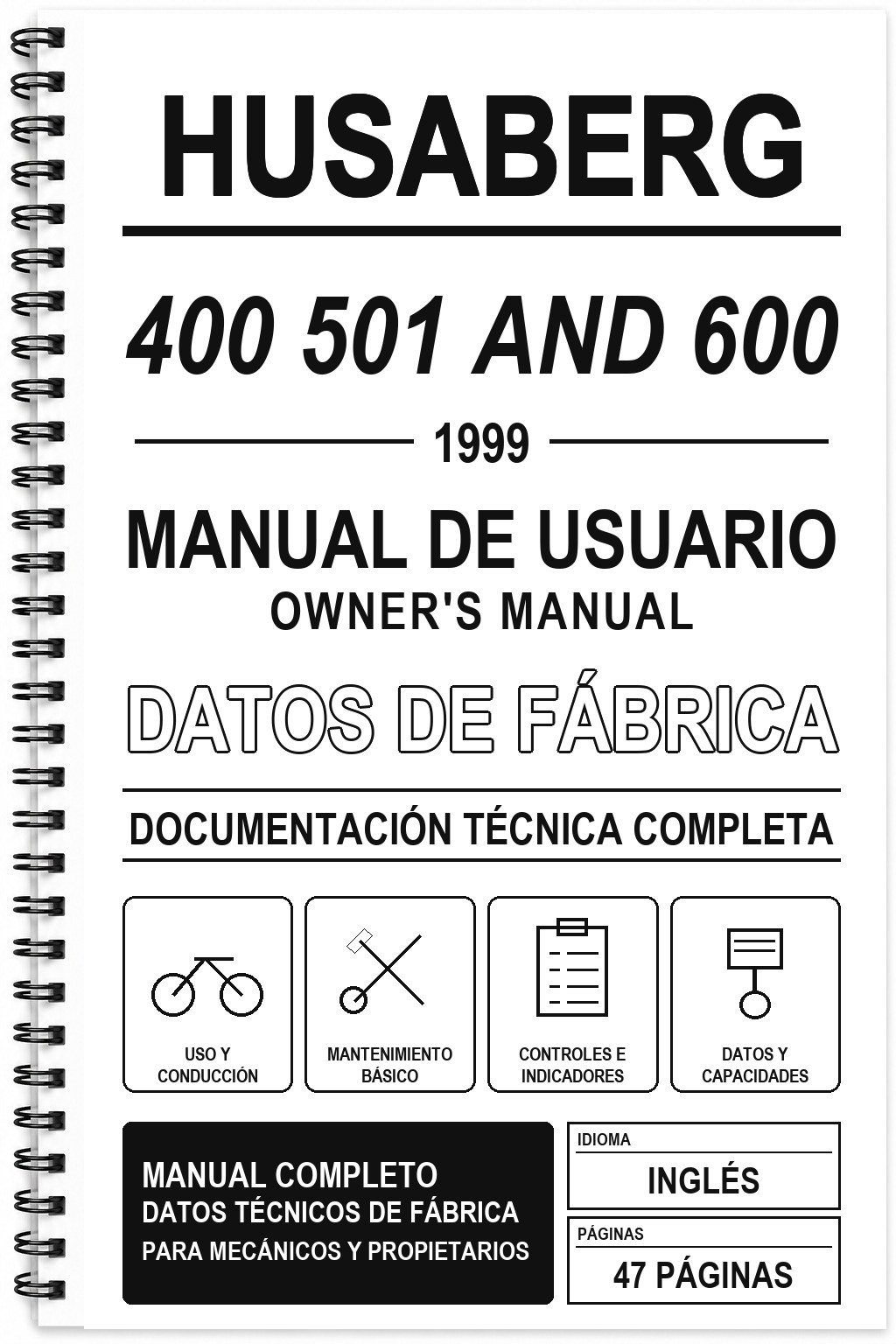 Manual de Usuario Husaberg 400 501 AND 600 (1999) (Inglés)