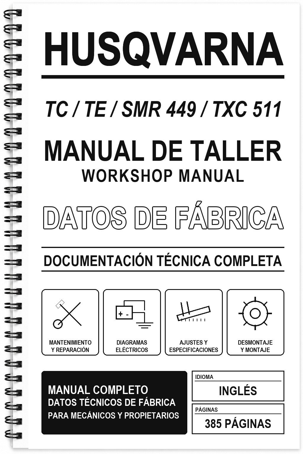 Manual de Taller Husqvarna TC / TE / SMR 449 / TXC 511 (Inglés)