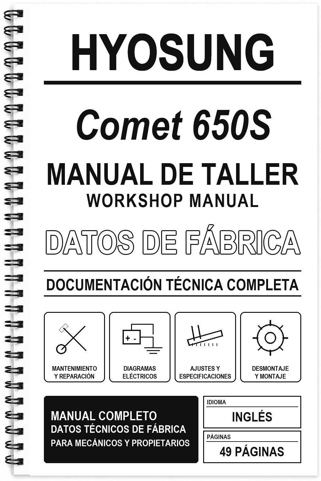Manual de Taller Hyosung Comet 650S (Inglés)