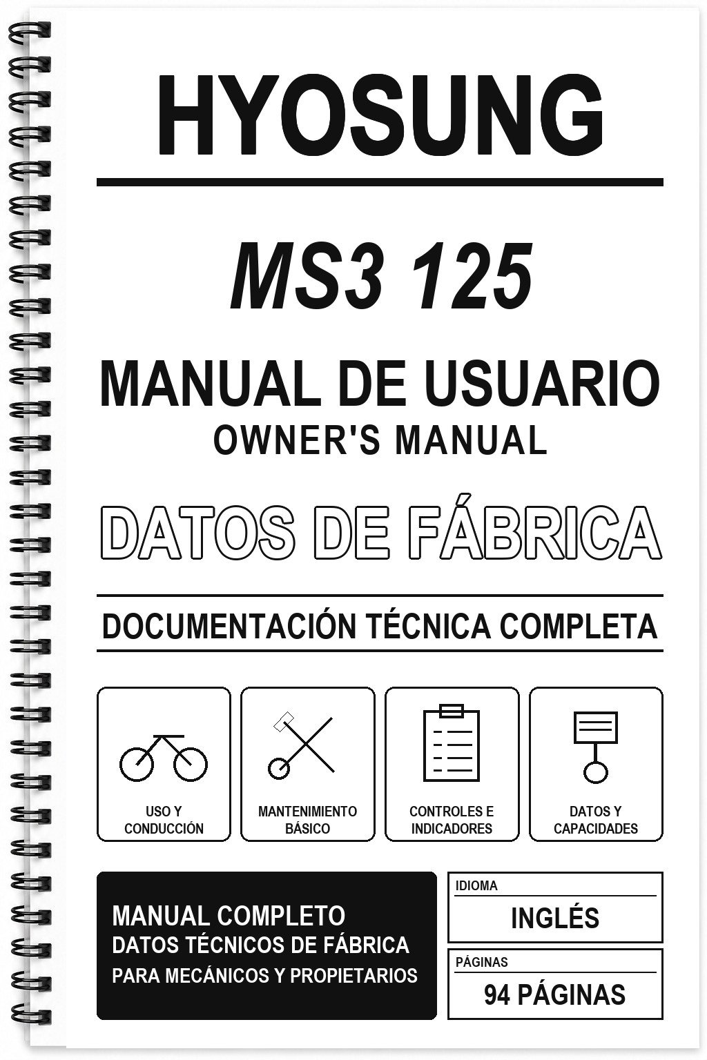 Manual de Usuario Hyosung MS3 125 (Inglés)