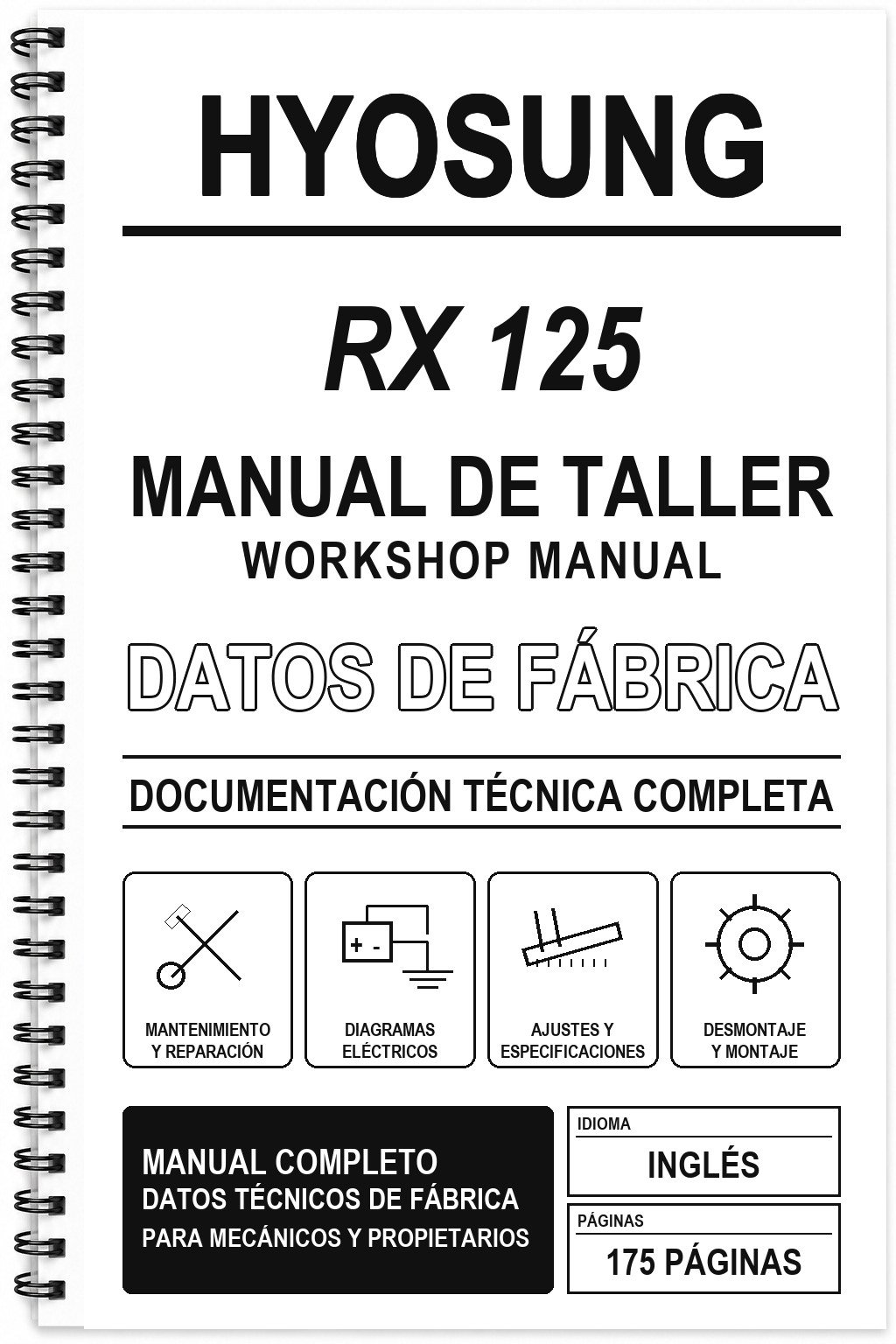 Manual de Taller Hyosung RX 125 (Inglés)