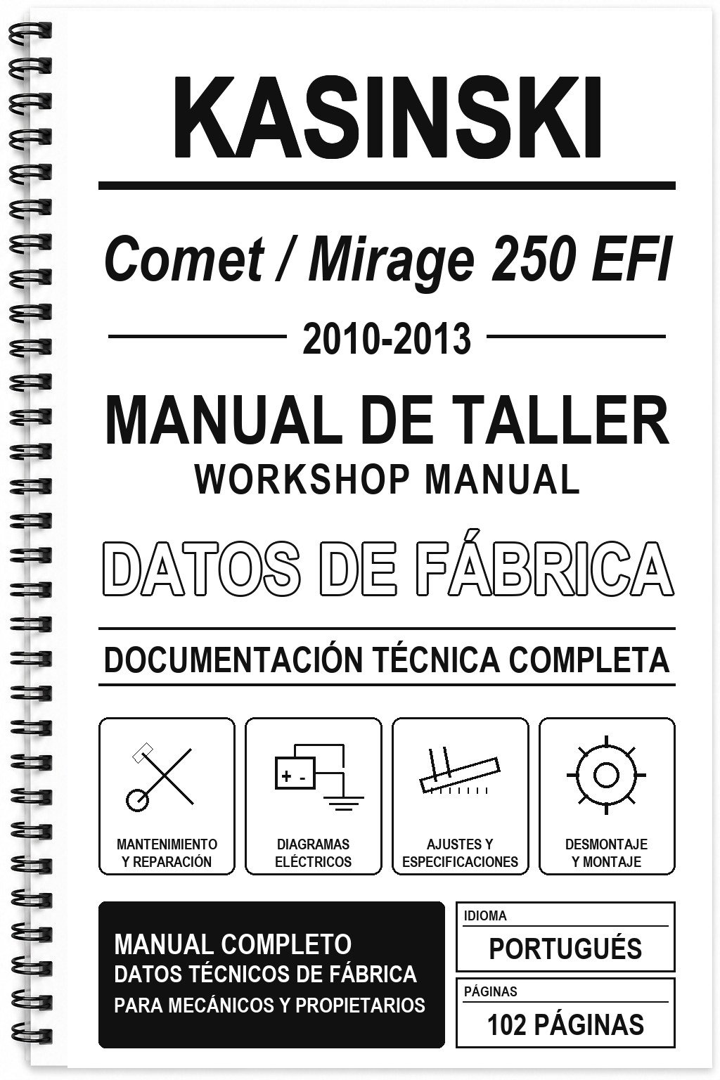 Manual de Taller KASINSKI Comet / Mirage 250 EFI (2010-2013) (Portugués)