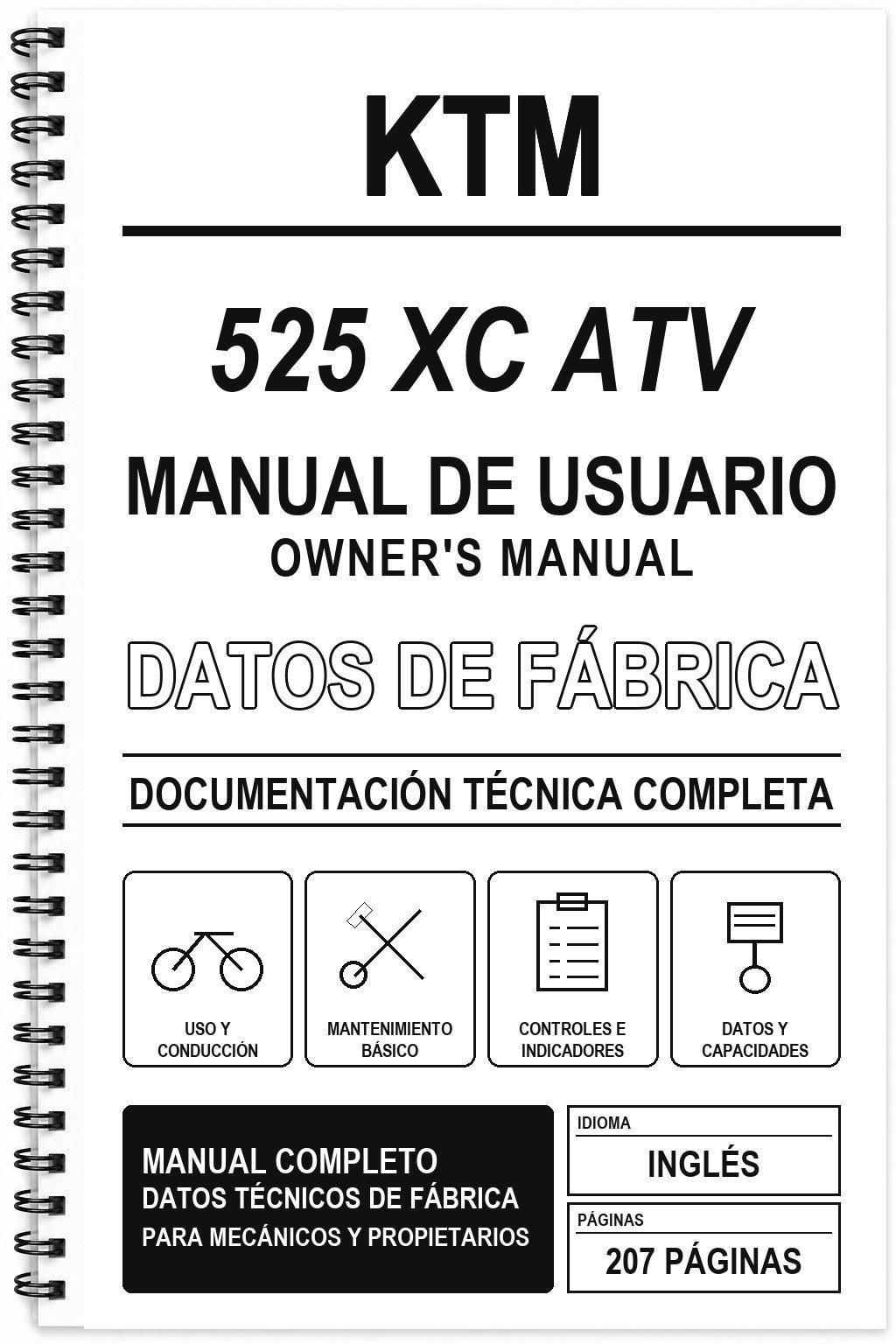 Manual de Usuario KTM 525 XC ATV (Inglés)