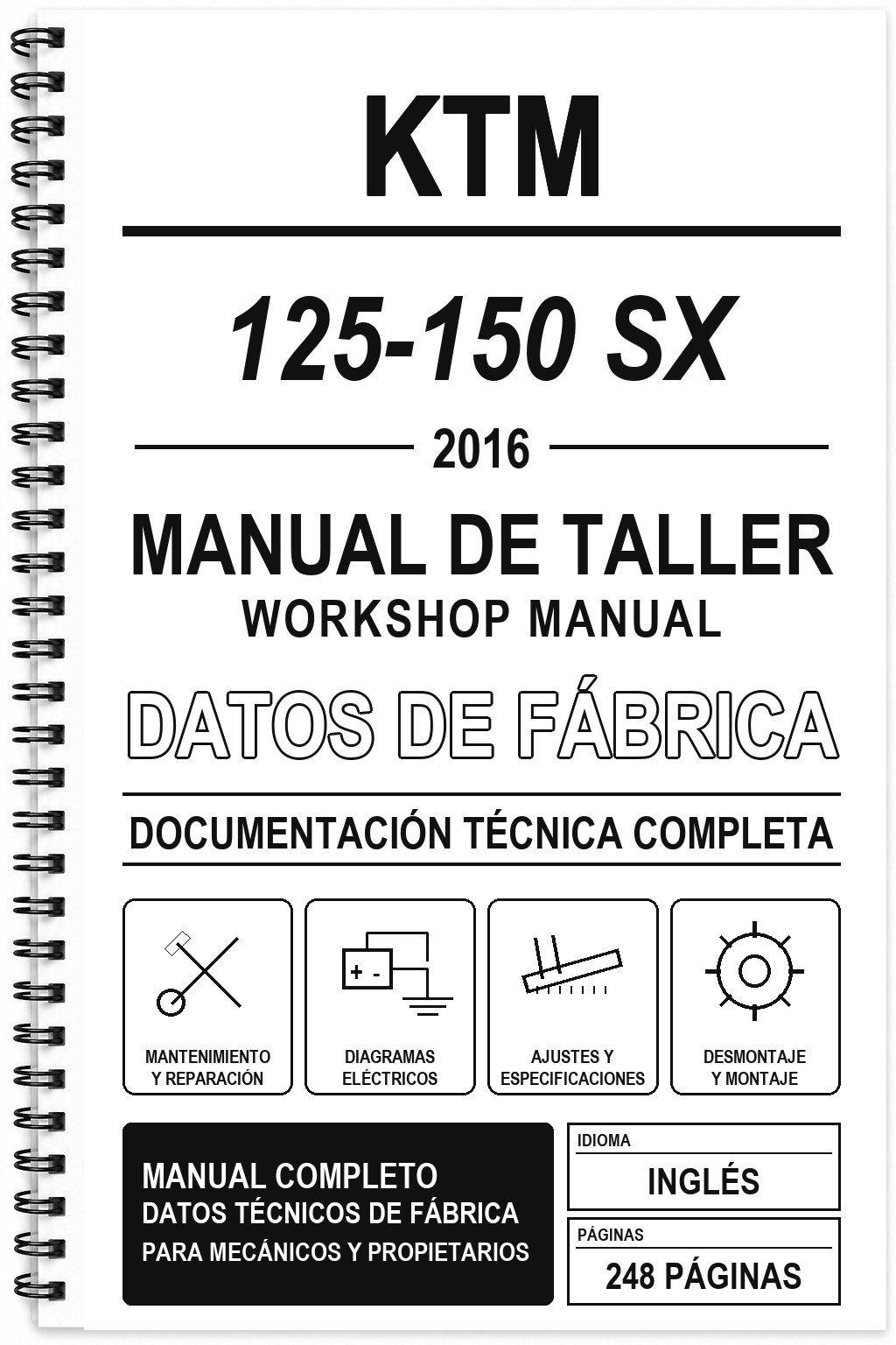 Manual de Taller KTM 125-150 SX (2016) (Inglés)