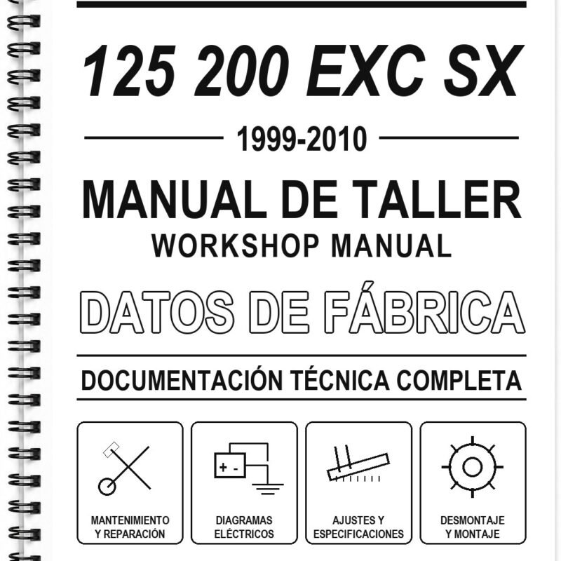 Manual de Taller KTM 125 200 EXC SX (1999-2010) (Inglés)