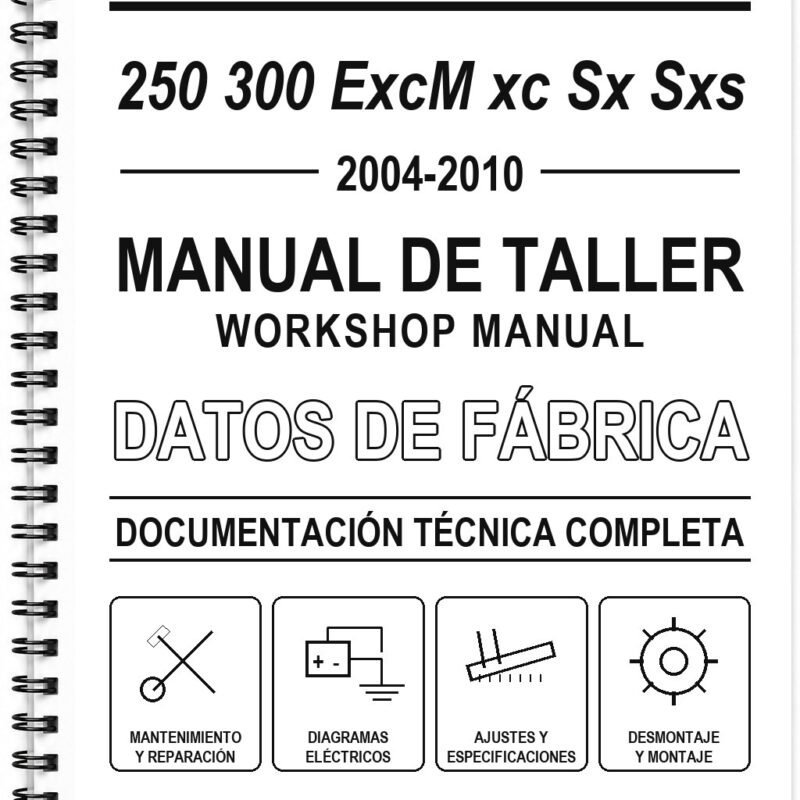 Manual de Taller KTM 250 300 ExcM xc Sx Sxs (2004-2010) (Inglés)