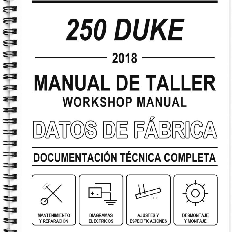 Manual de Taller KTM 250 DUKE (2018) (Inglés)