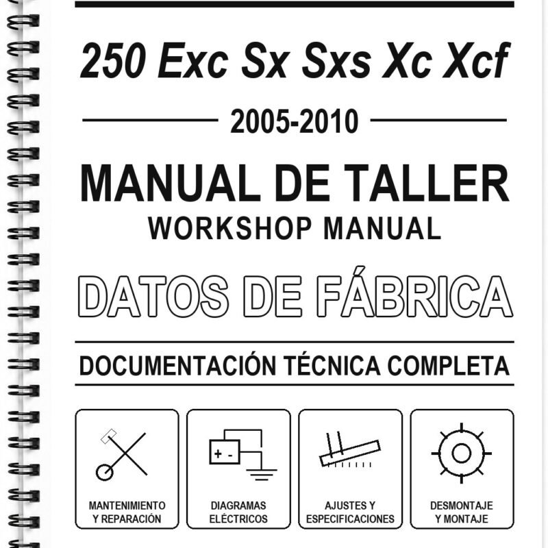 Manual de Taller KTM 250 Exc Sx Sxs Xc Xcf (2005-2010) (Inglés)