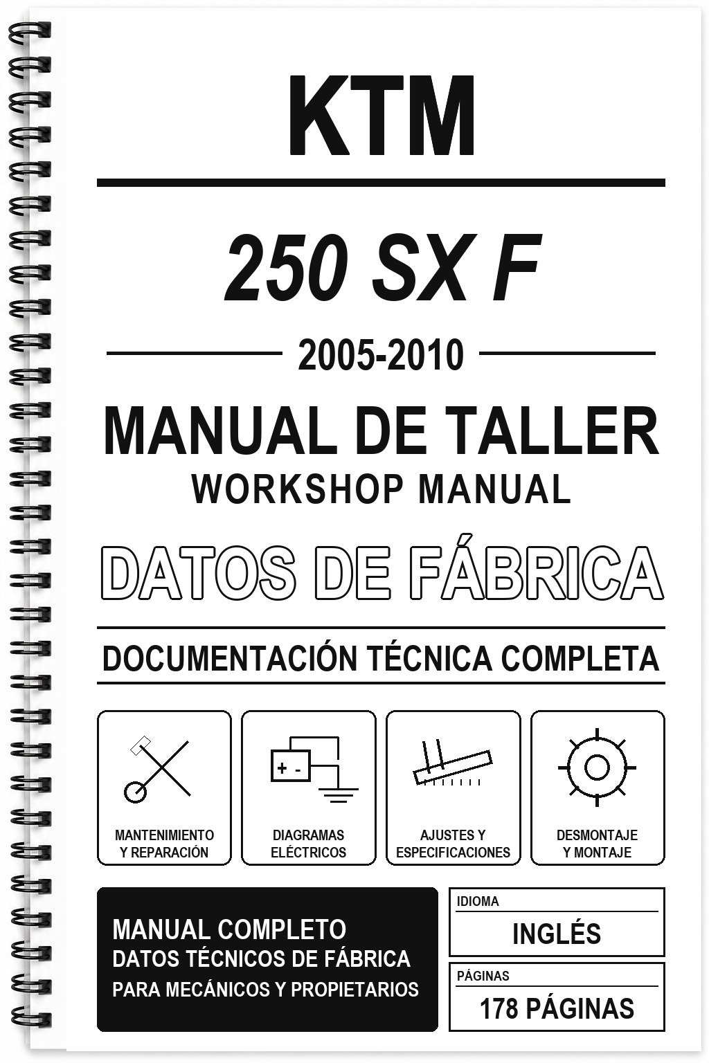 Manual de Taller KTM 250 SX F (2005-2010) (Inglés)