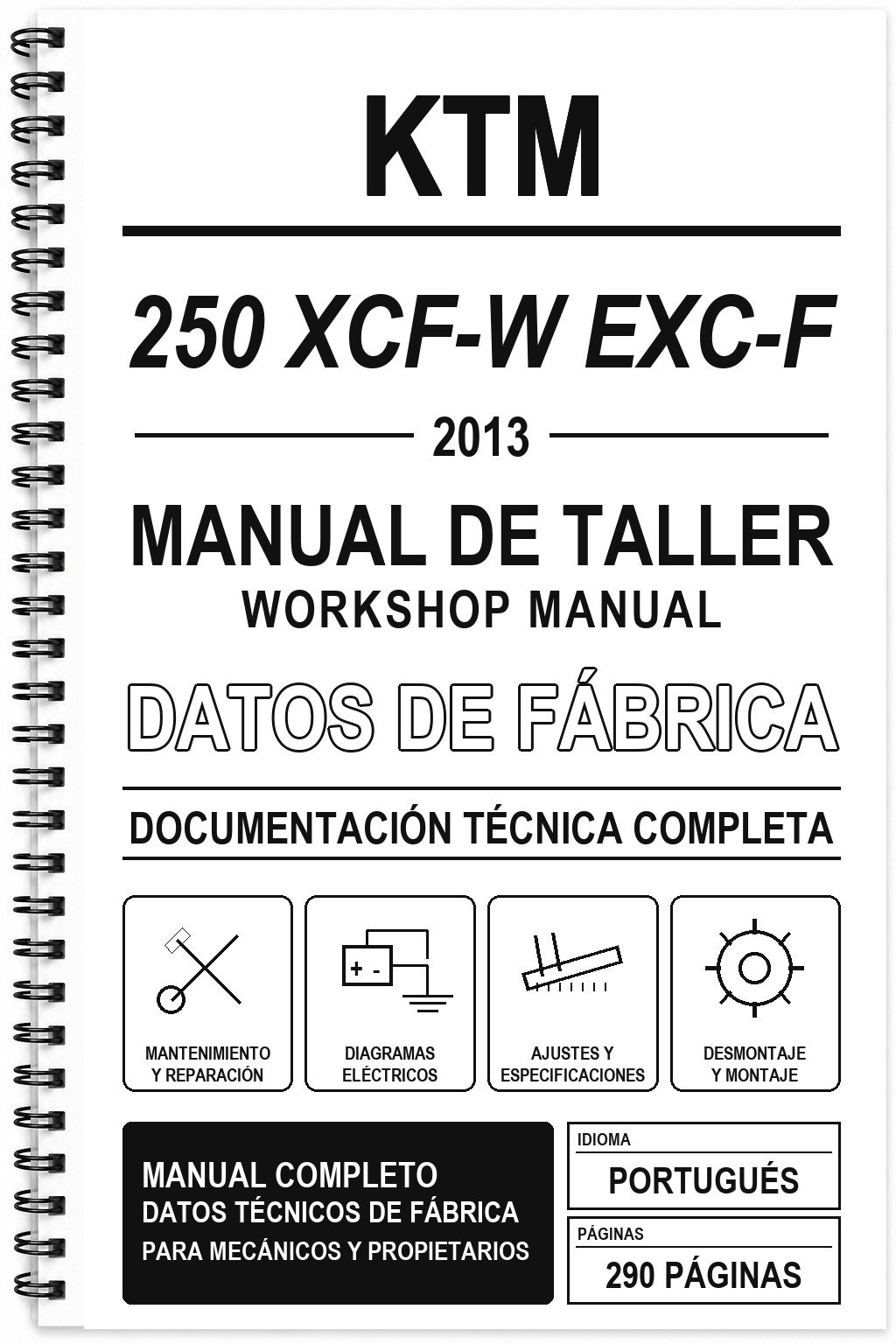 Manual de Taller KTM 250 XCF-W EXC-F (2013) (Portugués)