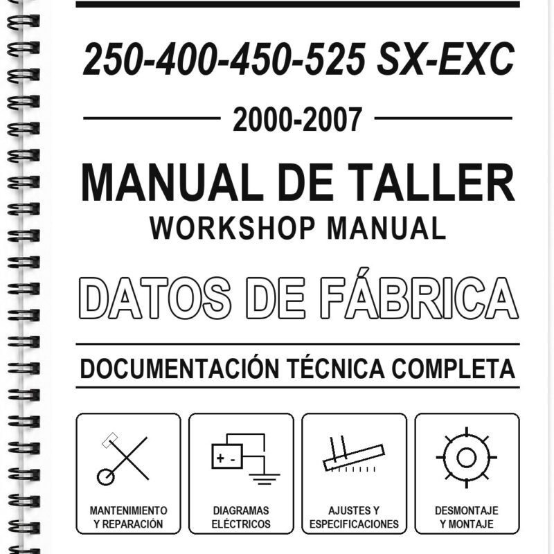 Manual de Taller KTM 250-400-450-525 SX-EXC (2000-2007) (Inglés)