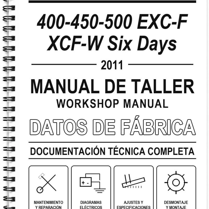 Manual de Taller KTM 400-450-500 EXC-F XCF-W Six Days (2011) (Inglés)