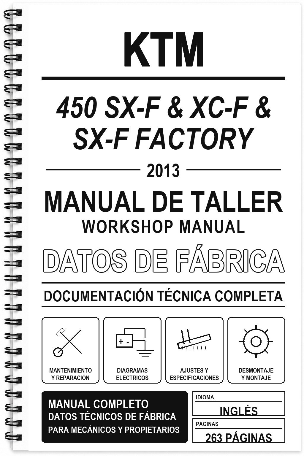 Manual de Taller KTM 450 SX-F & XC-F & SX-F FACTORY (2013) (Inglés)