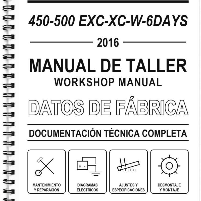 Manual de Taller KTM 450-500 EXC-XC-W-6DAYS (2016) (Inglés)
