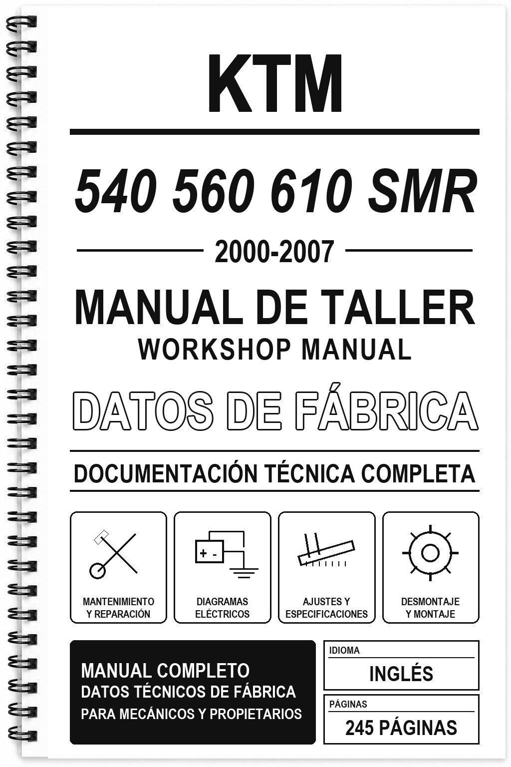 Manual de Taller KTM 540 560 610 SMR (2000-2007) (Inglés)