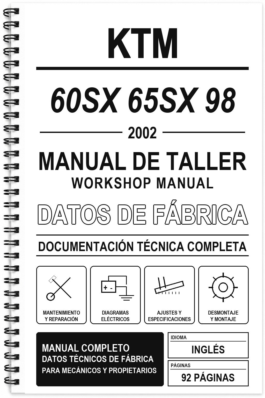 Manual de Taller KTM 60SX 65SX 98 (2002) (Inglés)