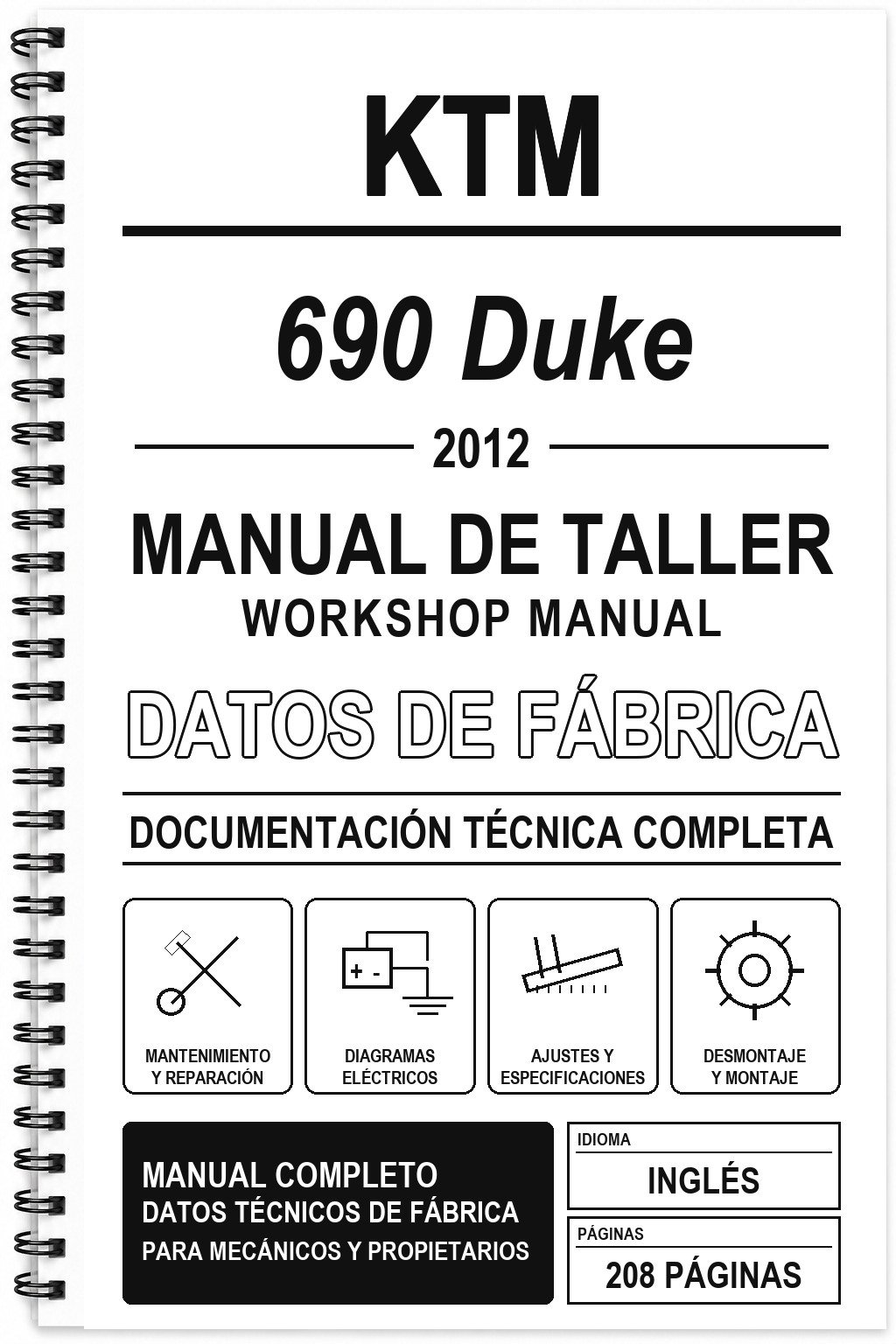 Manual de Taller KTM 690 Duke (2012) (Inglés)