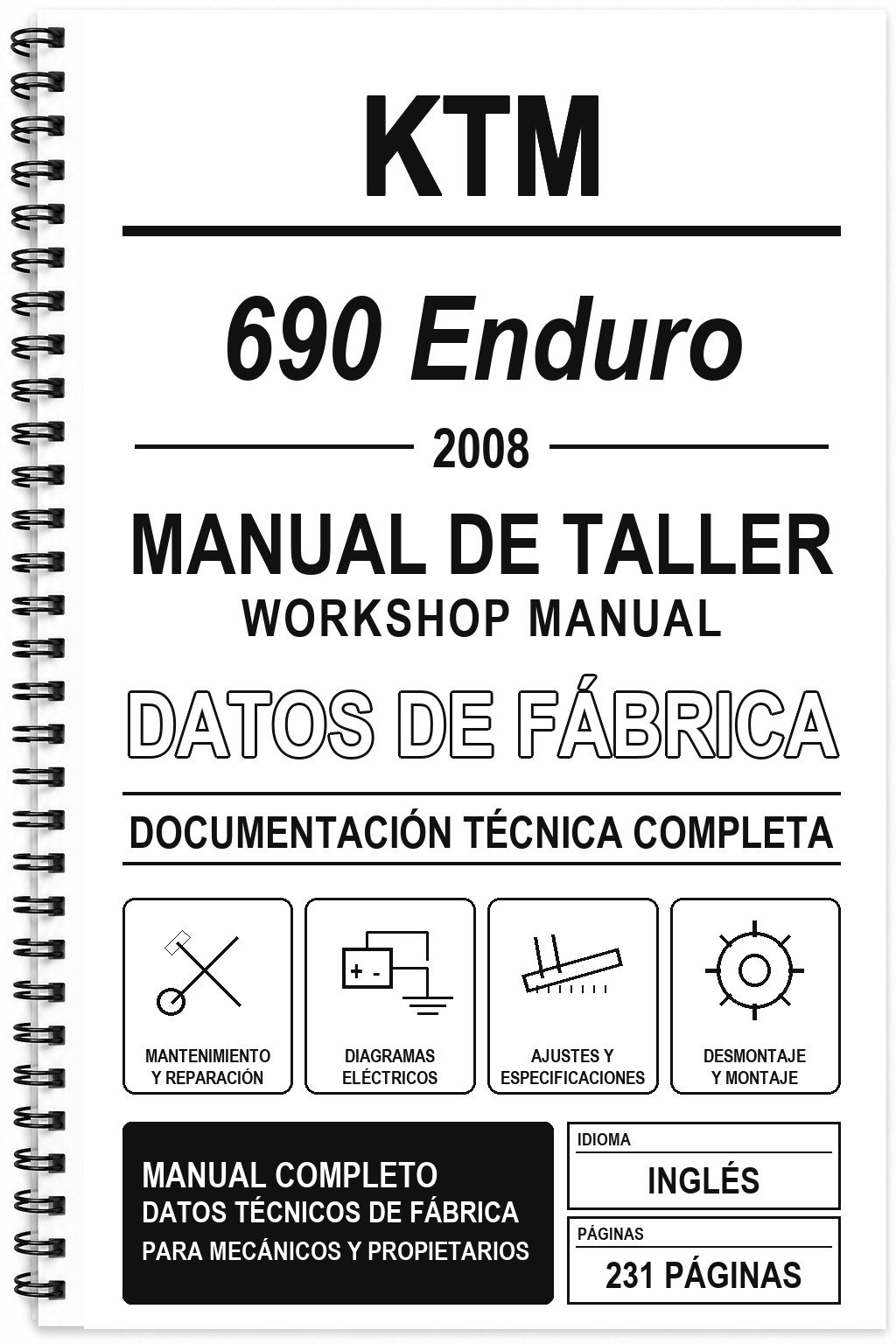 Manual de Taller KTM 690 Enduro (2008) (Inglés)
