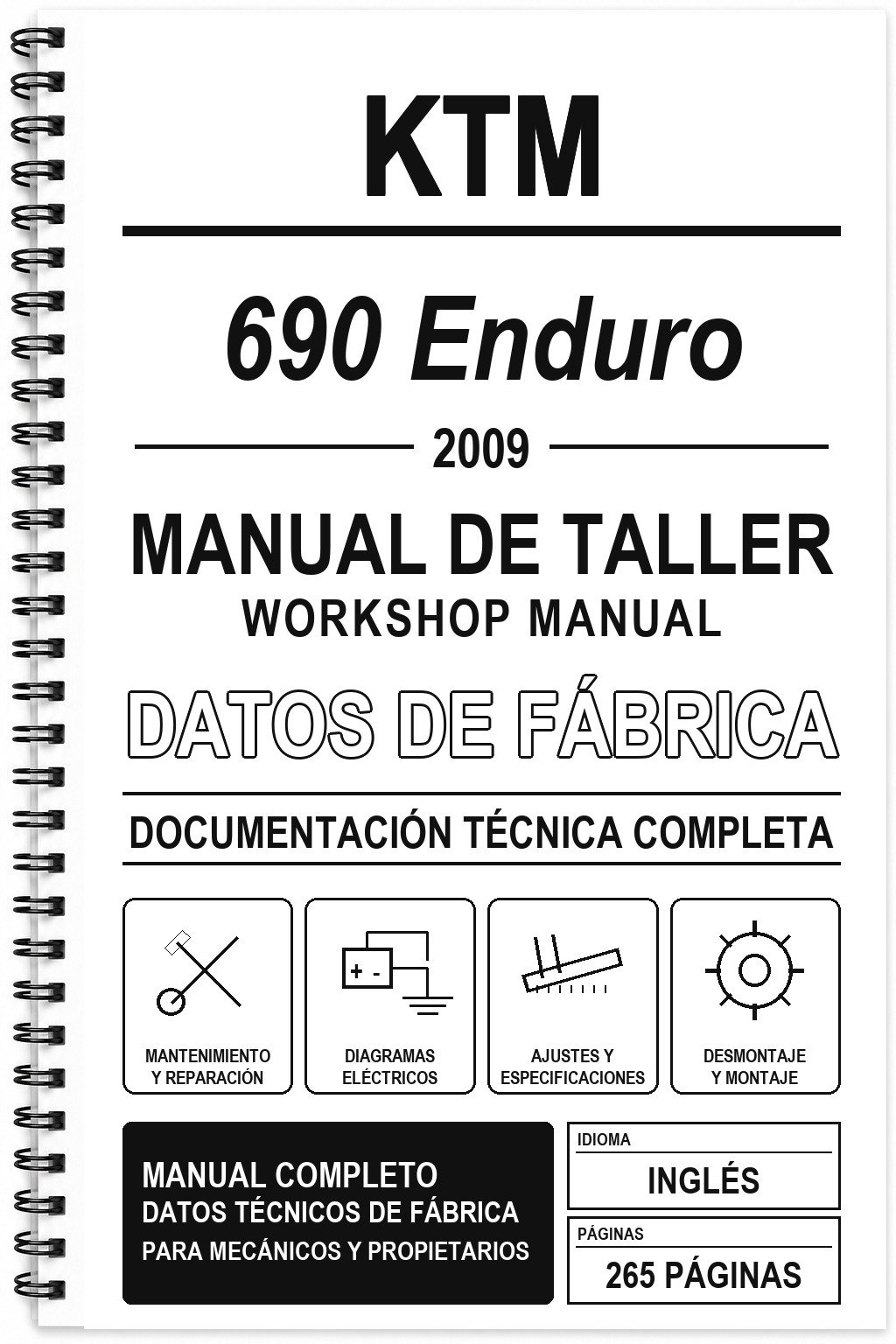 Manual de Taller KTM 690 Enduro (2009) (Inglés)