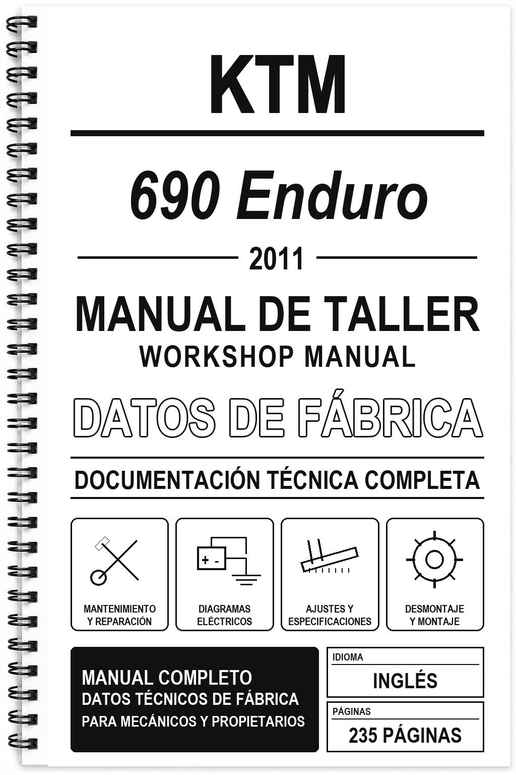 Manual de Taller KTM 690 Enduro (2011) (Inglés)
