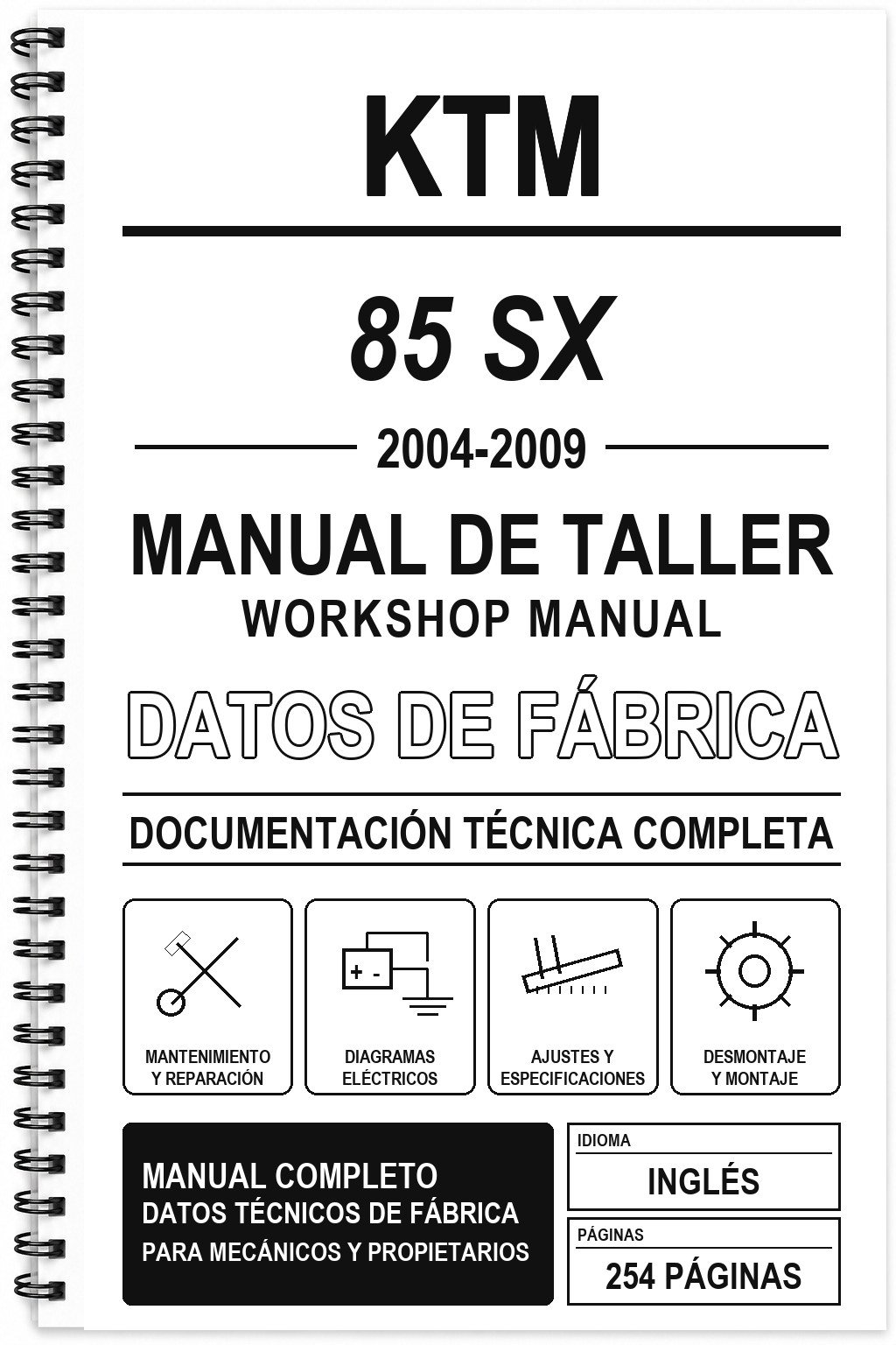 Manual de Taller KTM 85 SX (2004-2009) (Inglés)