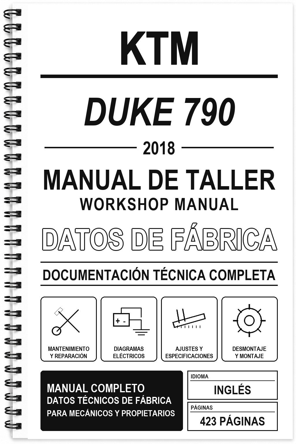 Manual de Taller KTM DUKE 790 (2018) (Inglés)