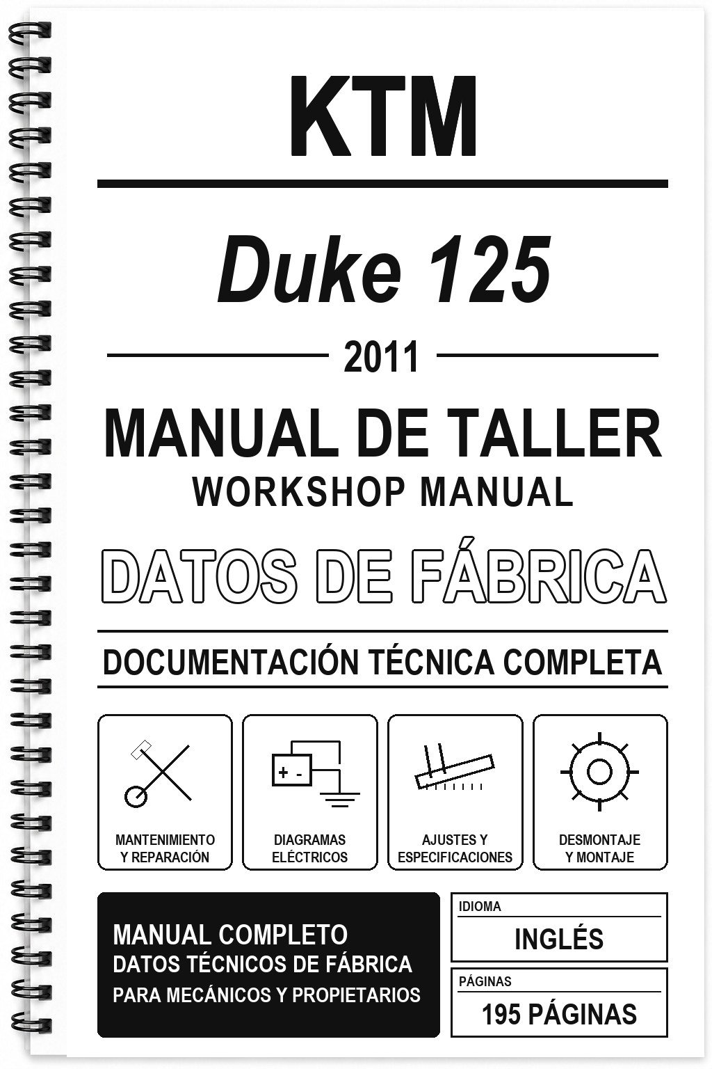 Manual de Taller KTM Duke 125 (2011) (Inglés)