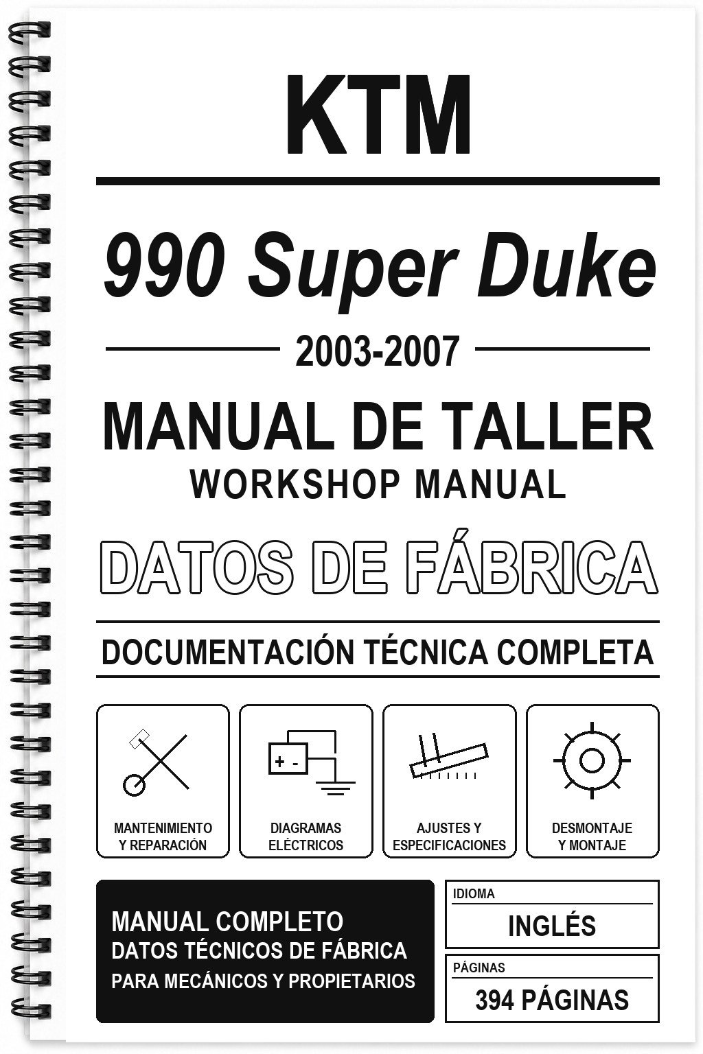 Manual de Taller KTM 990 Super Duke (2003-2007) (Inglés)