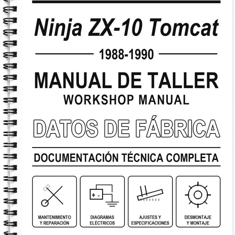 Manual de Taller Kawasaki Ninja ZX-10 Tomcat (1988-1990) (Inglés)