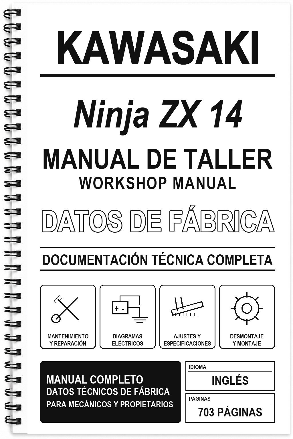 Manual de Taller Kawasaki Ninja ZX 14 (Inglés)
