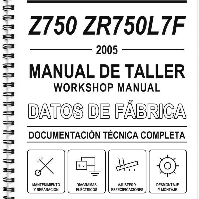 Manual de Taller Kawasaki Z750 ZR750L7F (2005) (Inglés)