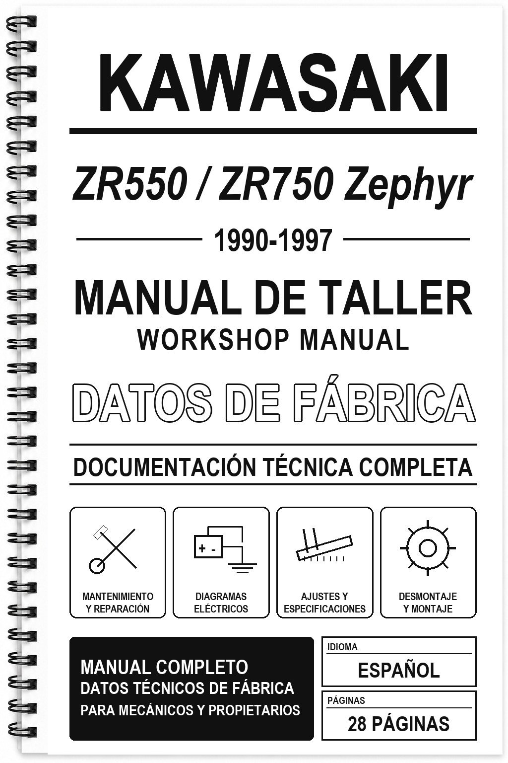 Manual de Taller Kawasaki ZR550 / ZR750 Zephyr (1990-1997)