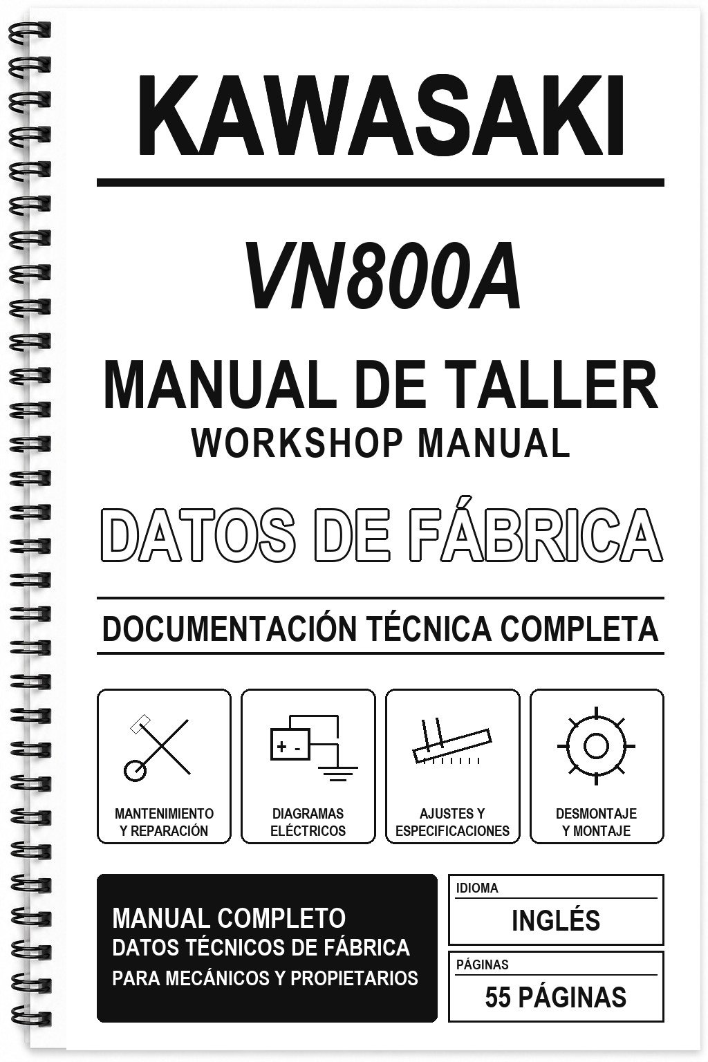 Manual de Taller Kawasaki VN800A (Inglés)