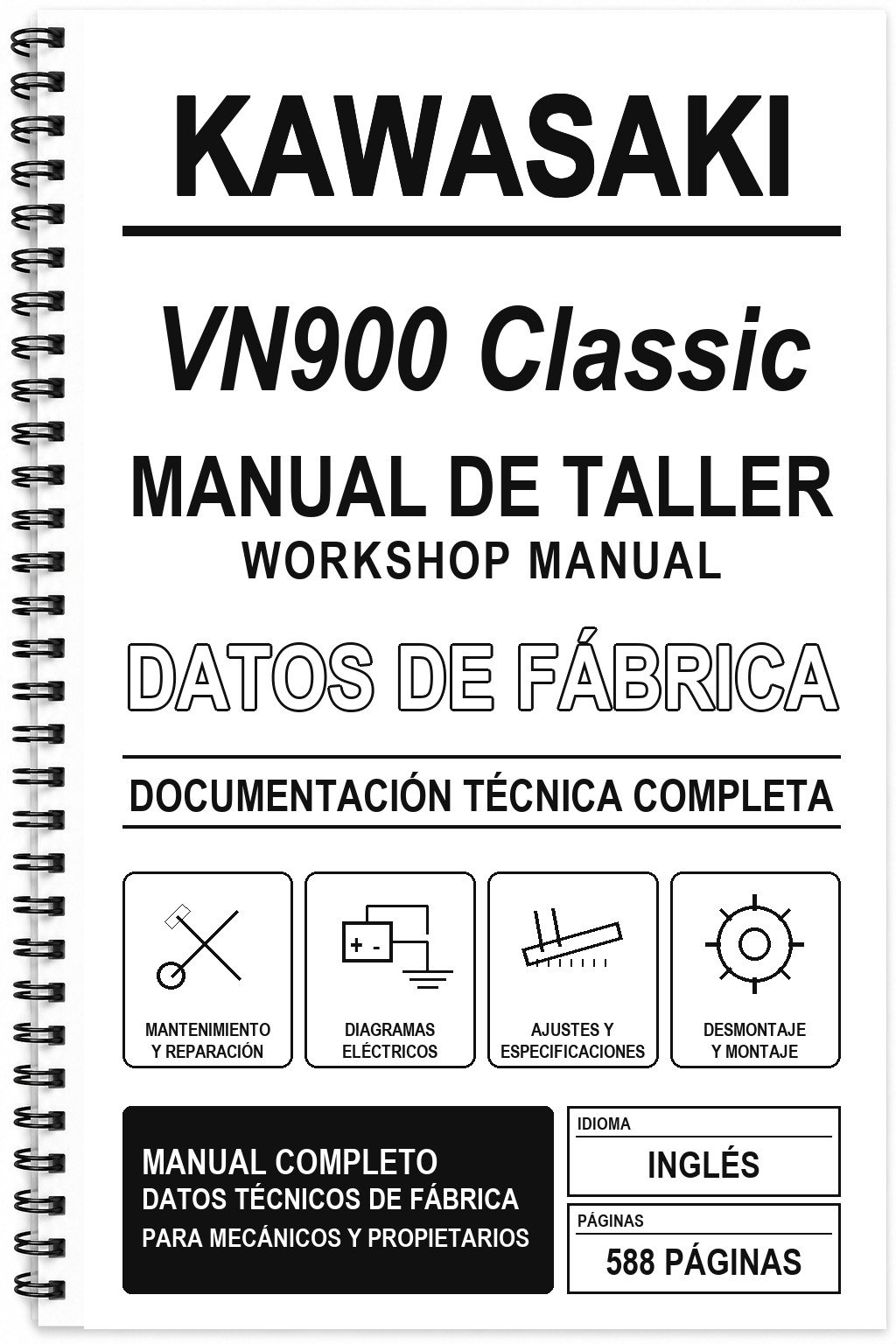 Manual de Taller Kawasaki VN900 Classic (Inglés)