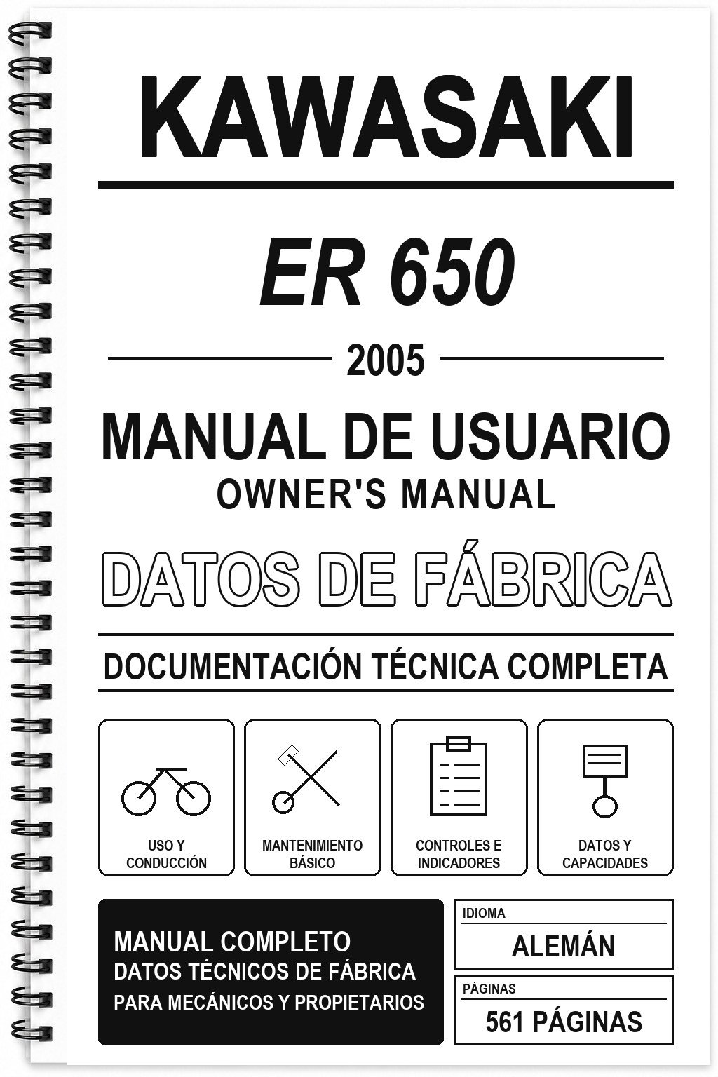 Manual de Usuario Kawasaki ER 650 (2005) (Alemán)