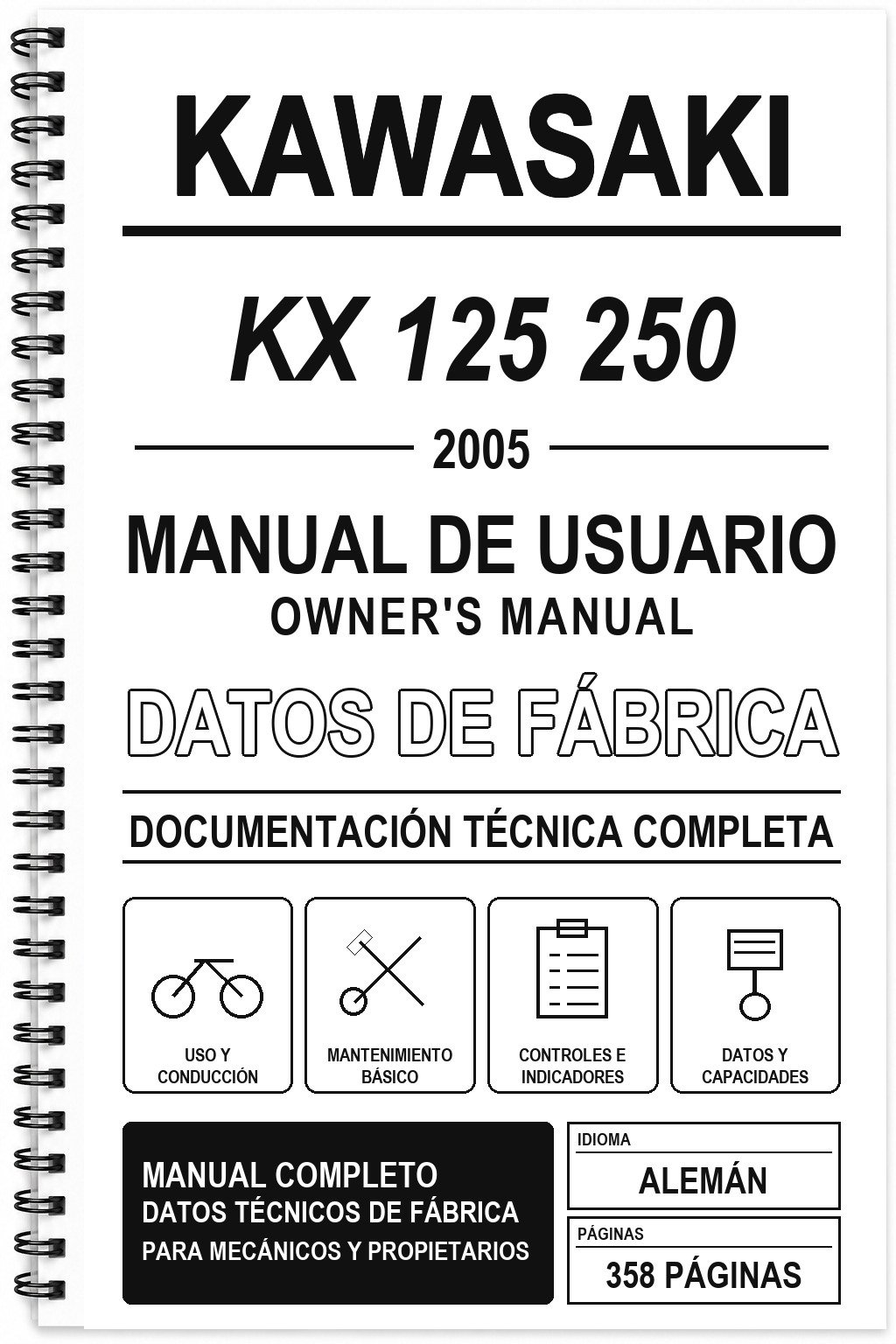 Manual de Usuario Kawasaki KX 125 250 (2005) (Alemán)