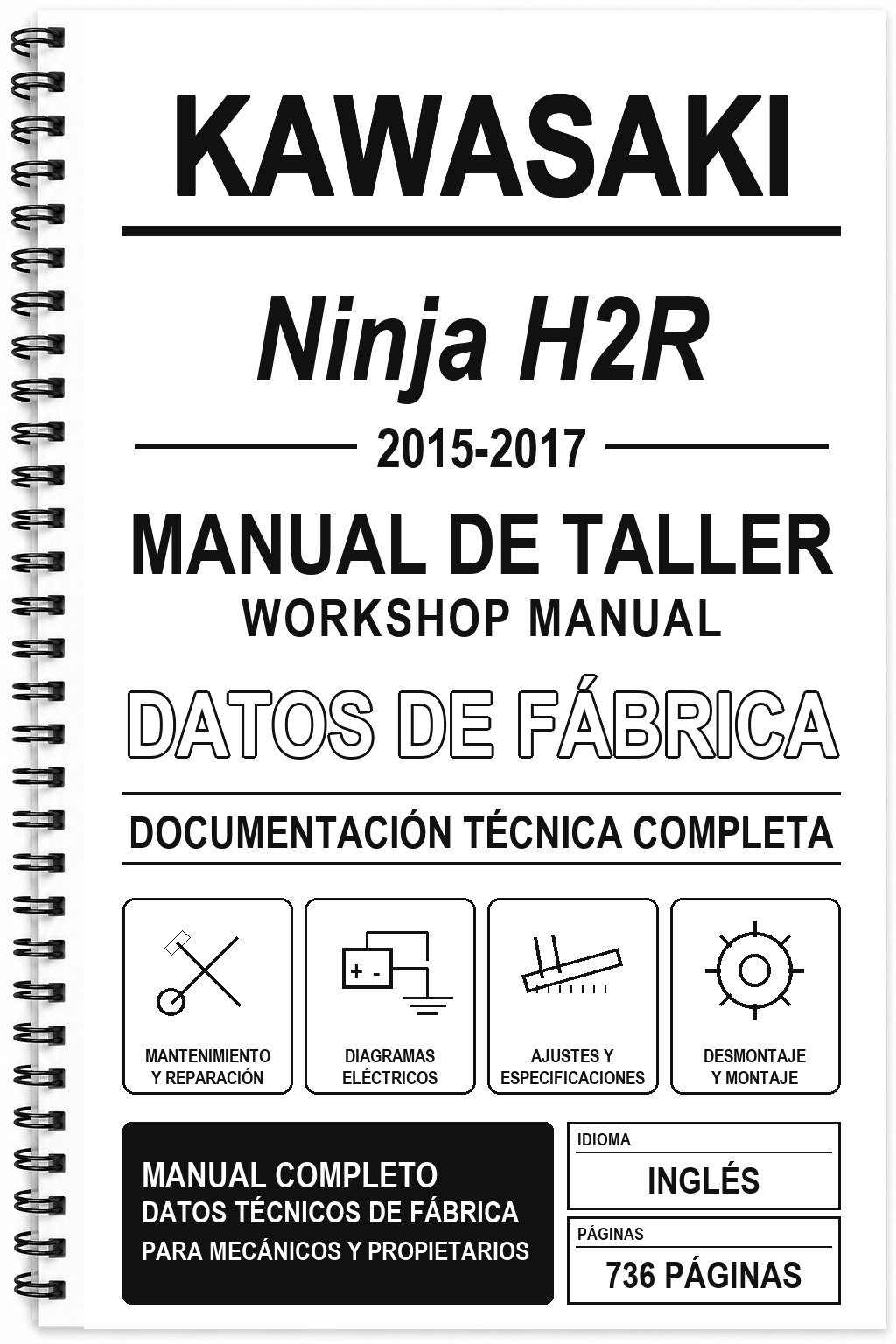 Manual de Taller Kawasaki Ninja H2R (2015-2017) (Inglés)