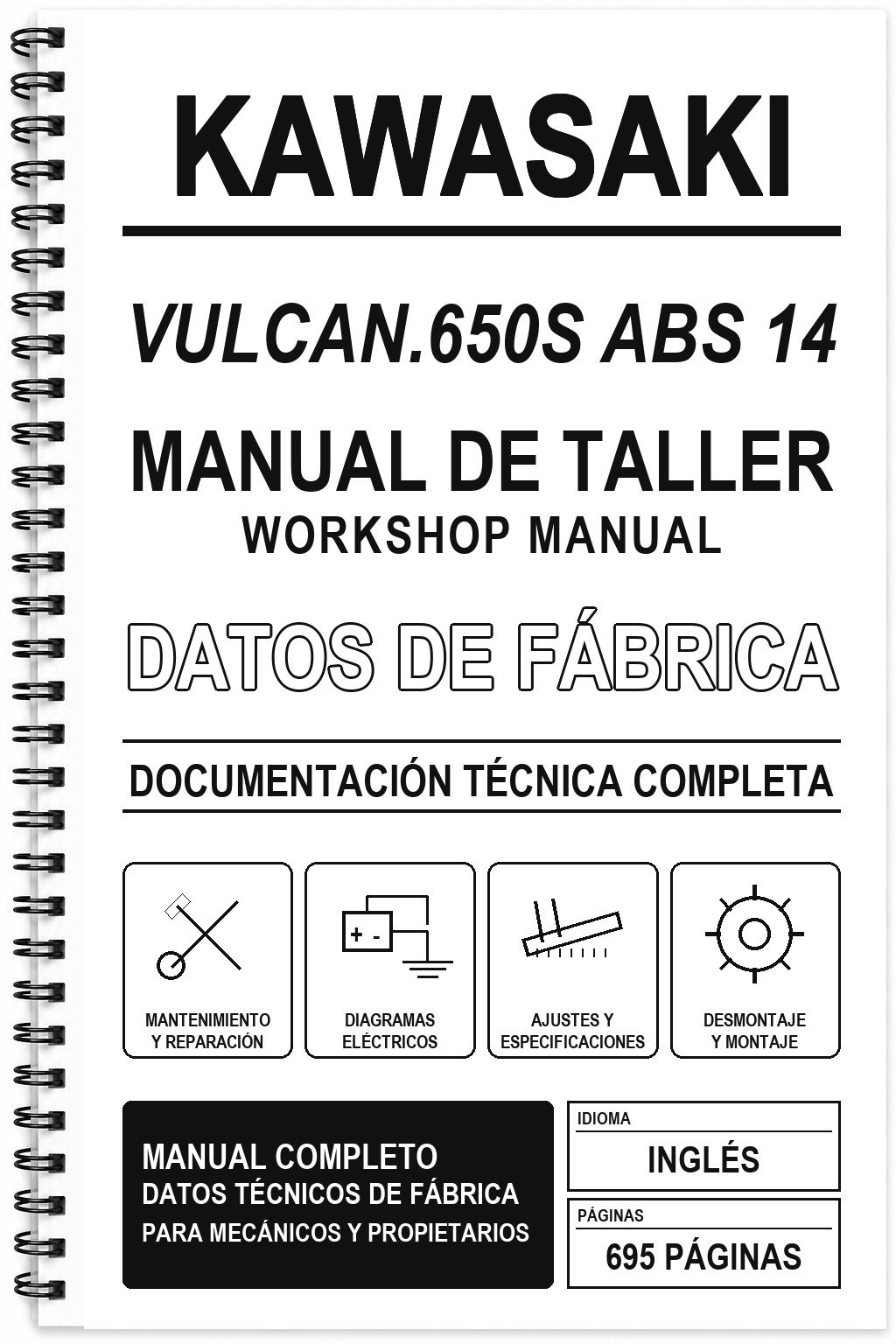Manual de Taller Kawasaki VULCAN.650S ABS 14 (Inglés)