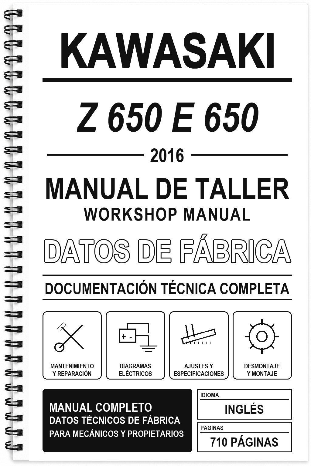 Manual de Taller Kawasaki Z 650 E 650 (2016) (Inglés)