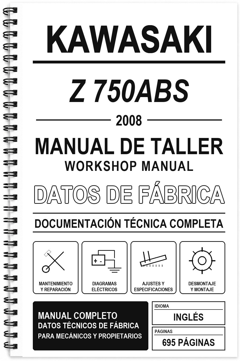 Manual de Taller Kawasaki Z 750ABS (2008) (Inglés)